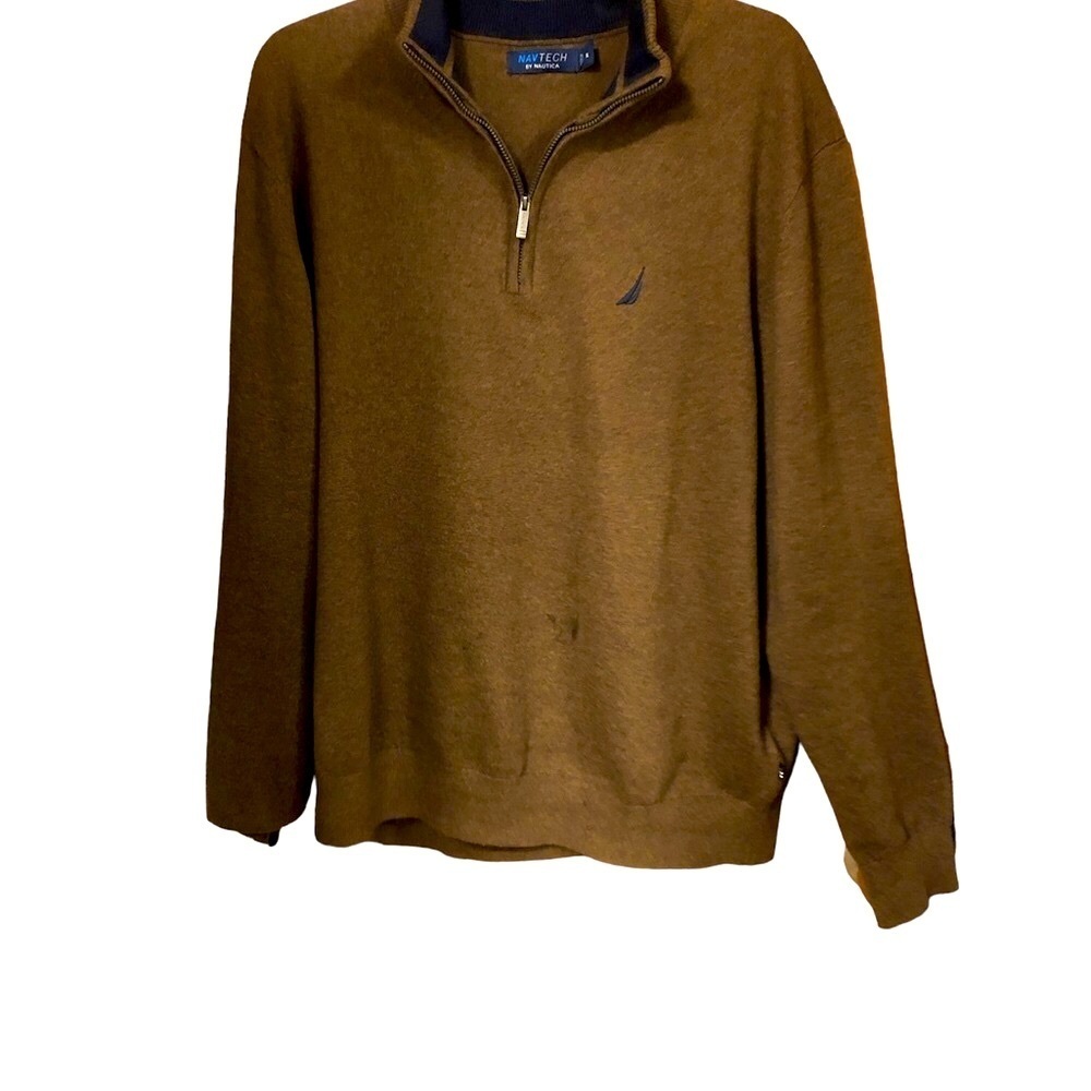 🌺 Nautica “ Nav Tech” Sweater Men’s XL in Rich Brown.